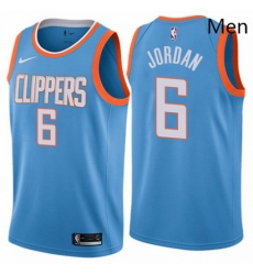 Mens Nike Los Angeles Clippers 6 DeAndre Jordan Swingman Blue NBA Jersey City Edition