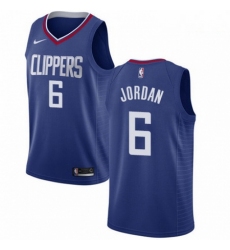 Mens Nike Los Angeles Clippers 6 DeAndre Jordan Swingman Blue Road NBA Jersey Icon Edition