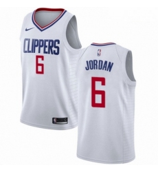 Mens Nike Los Angeles Clippers 6 DeAndre Jordan Swingman White NBA Jersey Association Edition