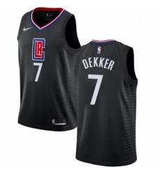 Mens Nike Los Angeles Clippers 7 Sam Dekker Authentic Black Alternate NBA Jersey Statement Edition 