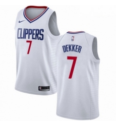 Mens Nike Los Angeles Clippers 7 Sam Dekker Authentic White NBA Jersey Association Edition 