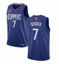 Mens Nike Los Angeles Clippers 7 Sam Dekker Swingman Blue Road NBA Jersey Icon Edition 
