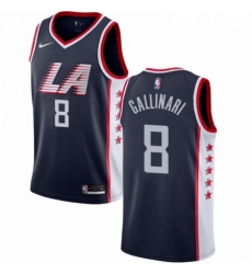 Mens Nike Los Angeles Clippers 8 Danilo Gallinari Swingman Navy Blue NBA Jersey City Edition 