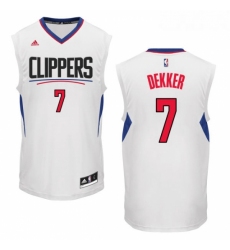 Womens Adidas Los Angeles Clippers 7 Sam Dekker Authentic White Home NBA Jersey 