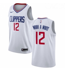 Womens Nike Los Angeles Clippers 12 Luc Mbah a Moute Swingman White NBA Jersey Association Edition 