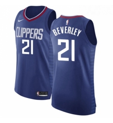 Womens Nike Los Angeles Clippers 21 Patrick Beverley Authentic Blue Road NBA Jersey Icon Edition 