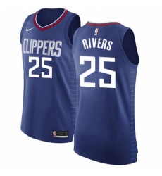Womens Nike Los Angeles Clippers 25 Austin Rivers Authentic Blue Road NBA Jersey Icon Edition