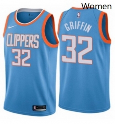 Womens Nike Los Angeles Clippers 32 Blake Griffin Swingman Blue NBA Jersey City Edition
