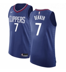 Womens Nike Los Angeles Clippers 7 Sam Dekker Authentic Blue Road NBA Jersey Icon Edition 