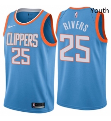 Youth Nike Los Angeles Clippers 25 Austin Rivers Swingman Blue NBA Jersey City Edition