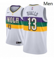 Men NBA 2018 19 New Orleans Pelicans 13 Cheick Diallo City Edition White Jersey 