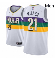 Men NBA 2018 19 New Orleans Pelicans 21 Darius Miller City Edition White Jersey 