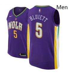 Men NBA 2018 19 New Orleans Pelicans 5 Trevon Bluiett City Edition Purple Jersey 