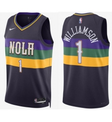 Men New Orleans Pelicans #1 Zion Williamson City Edition NBA Swingman Jersey
