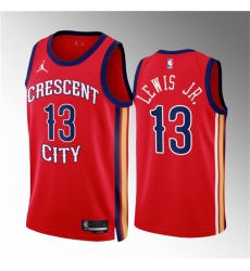 Men New Orleans Pelicans 13 Kira Lewis Jr Red 2022 23 Statement Edition Stitched Basketball Jersey