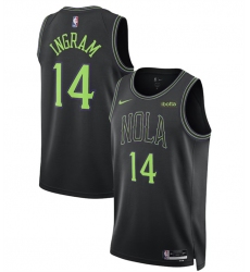 Men New Orleans Pelicans 14 Brandon Ingram Black City Edition Stitched Basketball Jersey