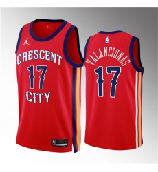 Men New Orleans Pelicans 17 Jonas Valanciunas Red 2022 23 Statement Edition Stitched Basketball Jersey