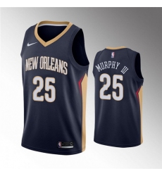 Men New Orleans Pelicans 25 Trey Murphy III Navy Icon Edition Stitched Jersey