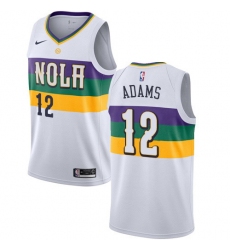 Men Nike New Orleans Pelicans 12 Steven Adams White NBA Swingman City Edition 2018 19 Jersey