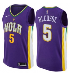 Men Nike New Orleans Pelicans 5 Eric Bledsoe Purple NBA Swingman City Edition Jersey