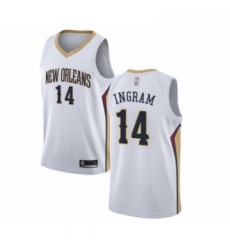 Mens New Orleans Pelicans 14 Brandon Ingram Authentic White Basketball Jersey Association Edition 