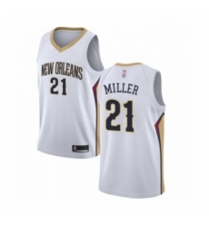 Mens New Orleans Pelicans 21 Darius Miller Authentic White Basketball Jersey Association Edition 