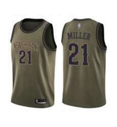 Mens New Orleans Pelicans 21 Darius Miller Swingman Green Salute to Service Basketball Jersey 