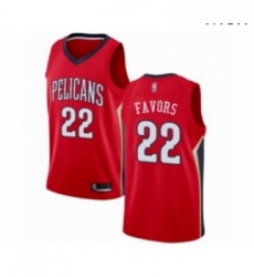 Mens New Orleans Pelicans 22 Derrick Favors Swingman Red Basketball Jersey Statement Edition 