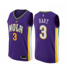 Mens New Orleans Pelicans 3 Josh Hart Authentic Purple Basketball Jersey City Edition 