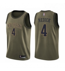 Mens New Orleans Pelicans 4 JJ Redick Swingman Green Salute to Service Basketball Jersey 