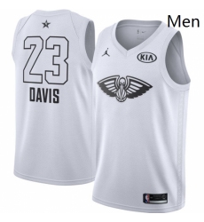 Mens Nike Jordan New Orleans Pelicans 23 Anthony Davis Swingman White 2018 All Star Game NBA Jersey