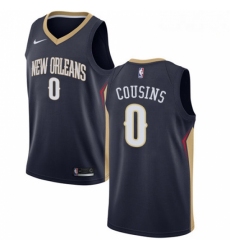 Mens Nike New Orleans Pelicans 0 DeMarcus Cousins Swingman Navy Blue Road NBA Jersey Icon Edition