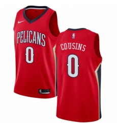 Mens Nike New Orleans Pelicans 0 DeMarcus Cousins Swingman Red Alternate NBA Jersey Statement Edition