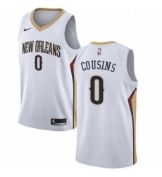 Mens Nike New Orleans Pelicans 0 DeMarcus Cousins Swingman White Home NBA Jersey Association Edition