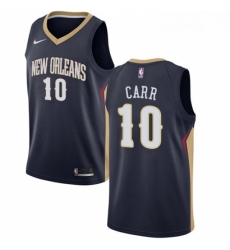 Mens Nike New Orleans Pelicans 10 Tony Carr Swingman Navy Blue NBA Jersey Icon Edition 
