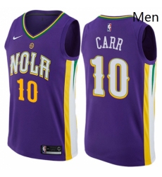 Mens Nike New Orleans Pelicans 10 Tony Carr Swingman Purple NBA Jersey City Edition 