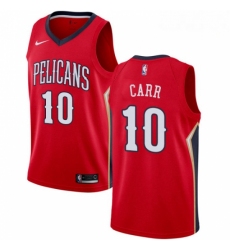 Mens Nike New Orleans Pelicans 10 Tony Carr Swingman Red NBA Jersey Statement Edition 