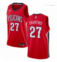 Mens Nike New Orleans Pelicans 27 Jordan Crawford Authentic Red Alternate NBA Jersey Statement Edition 