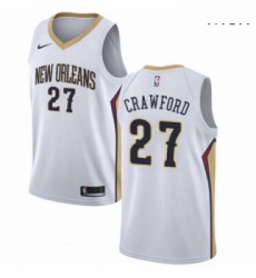 Mens Nike New Orleans Pelicans 27 Jordan Crawford Authentic White Home NBA Jersey Association Edition 