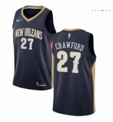 Mens Nike New Orleans Pelicans 27 Jordan Crawford Swingman Navy Blue Road NBA Jersey Icon Edition 