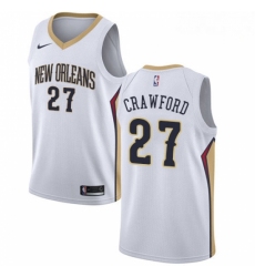 Mens Nike New Orleans Pelicans 27 Jordan Crawford Swingman White Home NBA Jersey Association Edition 
