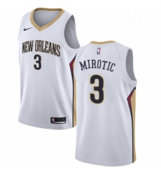 Mens Nike New Orleans Pelicans 3 Nikola Mirotic Swingman White NBA Jersey Association Edition 