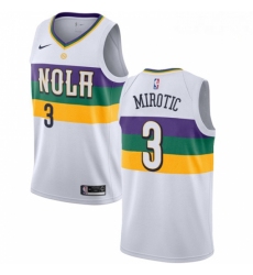 Mens Nike New Orleans Pelicans 3 Nikola Mirotic Swingman White NBA Jersey City Edition 