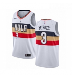 Mens Nike New Orleans Pelicans 3 Nikola Mirotic White Swingman Jersey Earned Edition 