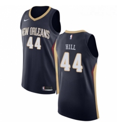 Mens Nike New Orleans Pelicans 44 Solomon Hill Authentic Navy Blue Road NBA Jersey Icon Edition