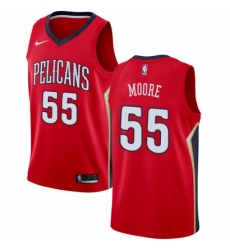 Mens Nike New Orleans Pelicans 55 ETwaun Moore Authentic Red Alternate NBA Jersey Statement Edition