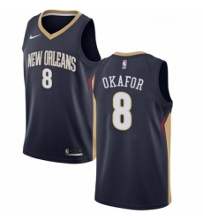 Mens Nike New Orleans Pelicans 8 Jahlil Okafor Swingman Navy Blue NBA Jersey Icon Edition 
