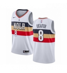Mens Nike New Orleans Pelicans 8 Jahlil Okafor White Swingman Jersey Earned Edition 