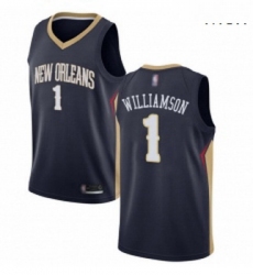 Nike New Orleans Pelicans 1 Zion Williamson Navy NBA Swingman Icon Edition Jersey 