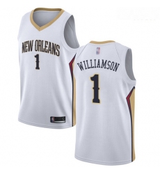 Pelicans #1 Zion Williamson White Basketball Swingman Association Edition Jersey
